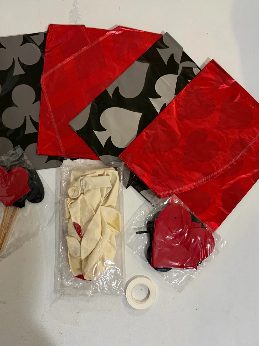 Red and Black Card Party Decoration Set